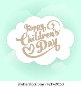 Children's day vector background. Happy Children's Day title. Happy Children's Day inscription. 