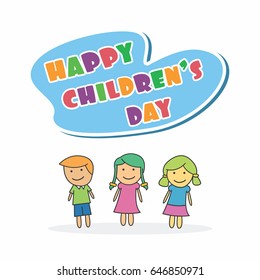 Children's Day Vector Illustration. Suitable for poster, banner, campaign, and greeting card
