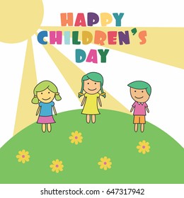 Children's Day Vector Illustration. Suitable for poster, banner, campaign, and greeting card