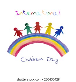 "Children's day"  watercolor illustration.