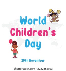 Children's Day, World Children's day, Happy Children's day, Design, vector, eps, template, 20th November, creative, sticker, typography, poster,banner. editable, kids day, fun, balloons, colorful,idea