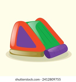 "Kinderfreude mit Illustrationen von fröhlich gefärbten Rutschen und Heißluftballons. Spielzeugdesigns, die Freude und buntes Abenteuer bringen."