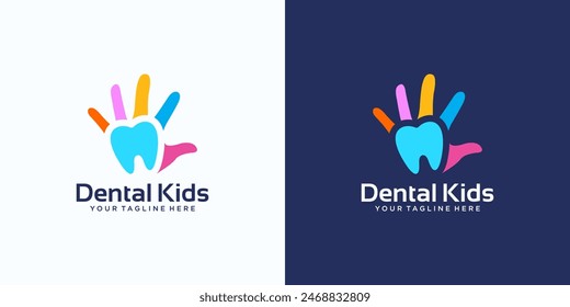 diseño del logotipo del cuidado dental de los niños