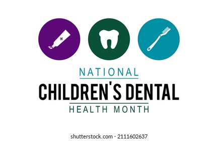 Children's dental health month. Medical Concept Vector template for banner, card, poster, background.