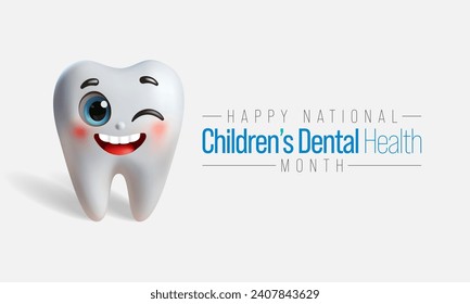 En febrero se celebra cada año un mes de salud dental para los niños, para enseñarles la importancia de una buena higiene bucal a una edad temprana y visitarlos regularmente. Ilustración del vector