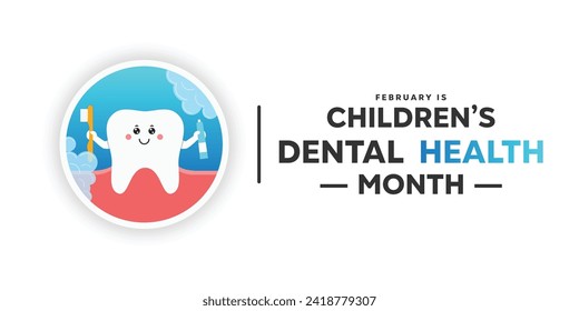 Children's Dental Health Month.Cute cartoon teeth, stestoscopes and more. Cards, posters, banners, medical apps, websites, and hospitals. Health and teeth. Oral health. White background