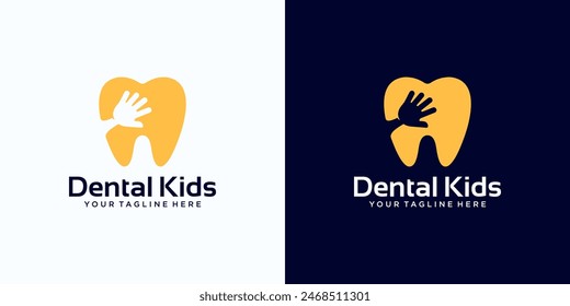 diseño del logotipo dental de los niños, cuidado dental de los niños