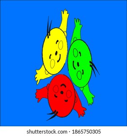 Children's development, the colors of the rainbow in them