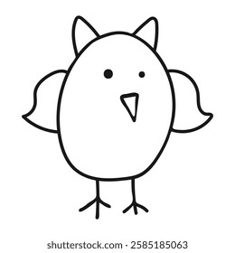 Children's doodles. A hand-drawn owl. Vector illustration