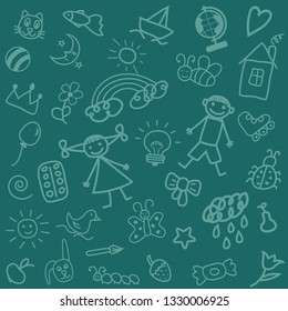 Children's drawing for background, vector image