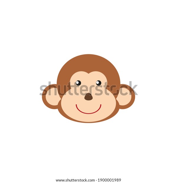 Cute Monkey Cartoon Drawing Flat Stock Vector Image  Art  Alamy