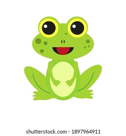 children's drawing of a cute frog baby