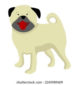 Children's drawing cute pug icon