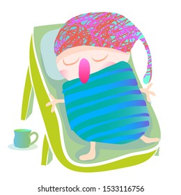 Children's drawing elf, pixie isolated on background, icon symbol for your web site design, icon, poster. Vector illustration.
