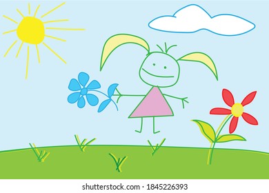 Little Boy Girl Stock Vector (Royalty Free) 83337991 | Shutterstock