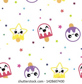children's drawing of ice cream in vector