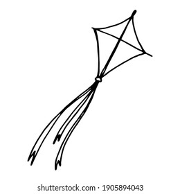 children's drawing of a kite in doodle style