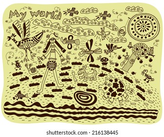 Children's drawing. My World
