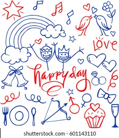 children's drawing on white background