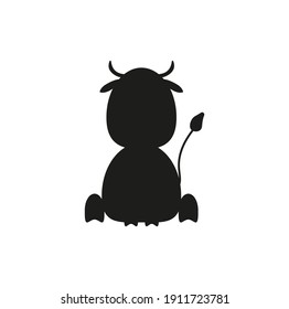 children's drawing of a sitting cow with a cute face