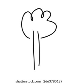 Children's drawing of a tree, doodles, children's design element