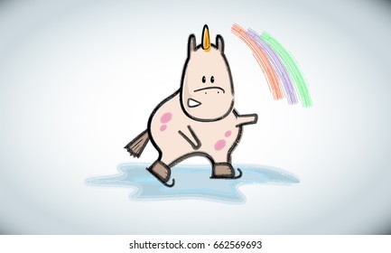 Children's drawing of a unicorn