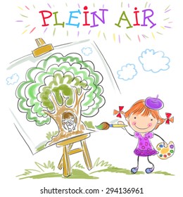 Children's drawing. Vector hand drawn children illustration.