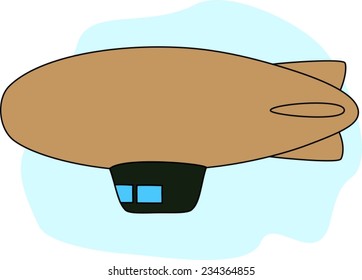 Children's drawings. Dirigible. 