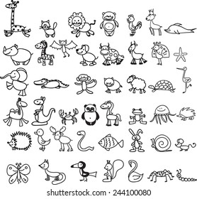 Children's drawings of doodle animals