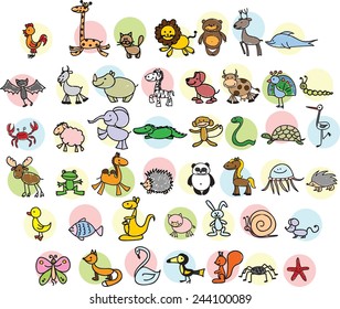 Children's drawings of doodle animals