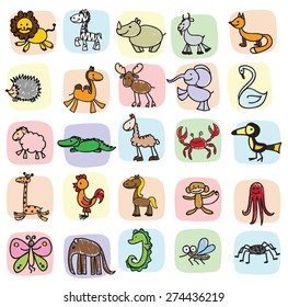 Children's drawings of doodle animals