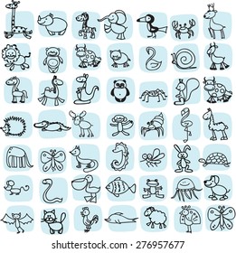 Children's drawings of doodle animals
