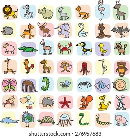 Children's drawings of doodle animals