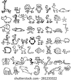 Children's drawings of doodle animals
