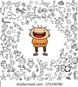 Children's drawings of doodle  emotion of people