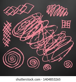 Children's drawings. Elements for the design of postcards, backgrounds, packaging