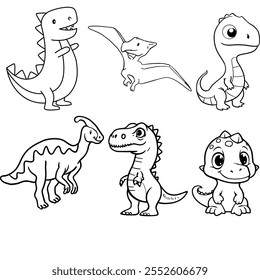 desenhos de crianças, especialmente coloração com um tema dinossauro