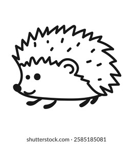 Children's drawings. A hand-drawn hedgehog. Vector illustration