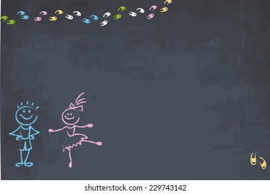 children's drawings on a blackboard vector illustration 3