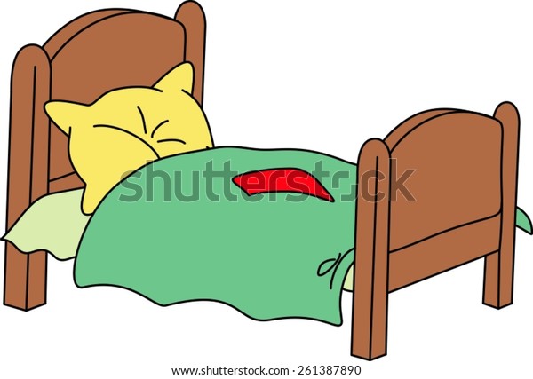 Childrens Drawings Single Bed Stock Vector (Royalty Free) 261387890