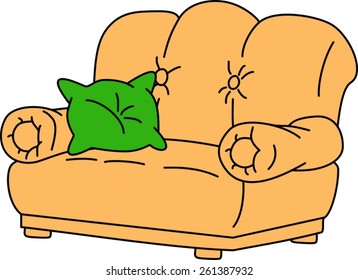 Children's drawings. Sofa.
