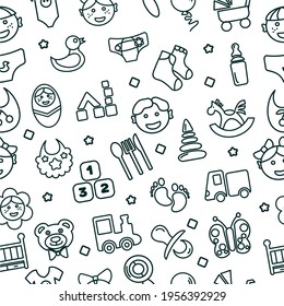 Children's drawings vector seamless pattern