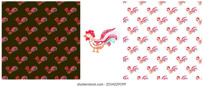 Children's drawings with wax crayons. Set Print 