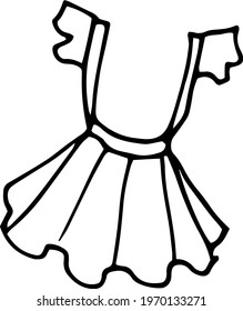 
Children's dress doodle sketch drawing by hand illustration graphic. Clothes for children for girls for school, smart for dolls. coloring book for kids print