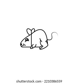 children's education line mouse vector illustration. mouse graphic icon logo vector, simple flat mouse line style. Great for children's education, toys, book covers and coloring books.