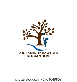 Children's education logo design vector template. Children's playing logo design vector template