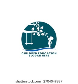 Children's education logo design vector template. Creative children education logo design vector template