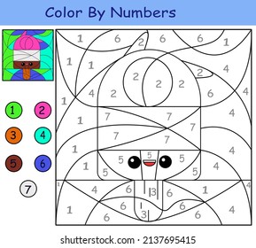 children's educational game. coloring by numbers. striped ice cream.