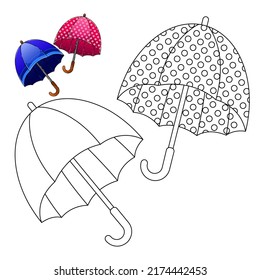 children's educational game. a game of logic. coloring book. colored umbrellas.	
