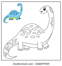 children's educational game. logic tasks. coloring book. dinosaur.